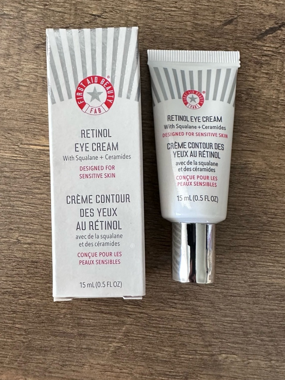 First Aid Beauty Retinol Eye Cream – White, Silver, Pink Accents